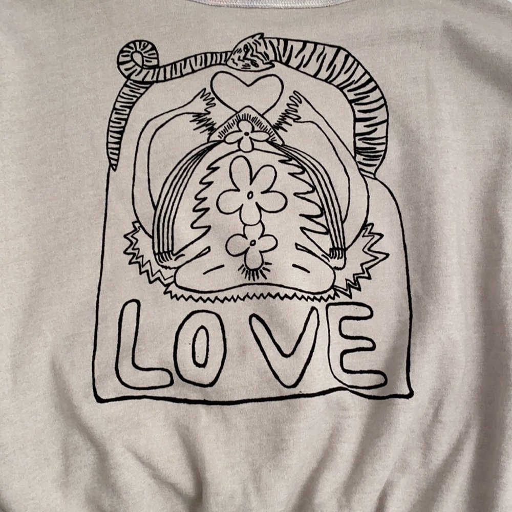 Free People Feel The Love gray multicolor tie dye collar boho pullover - Picture 10 of 10